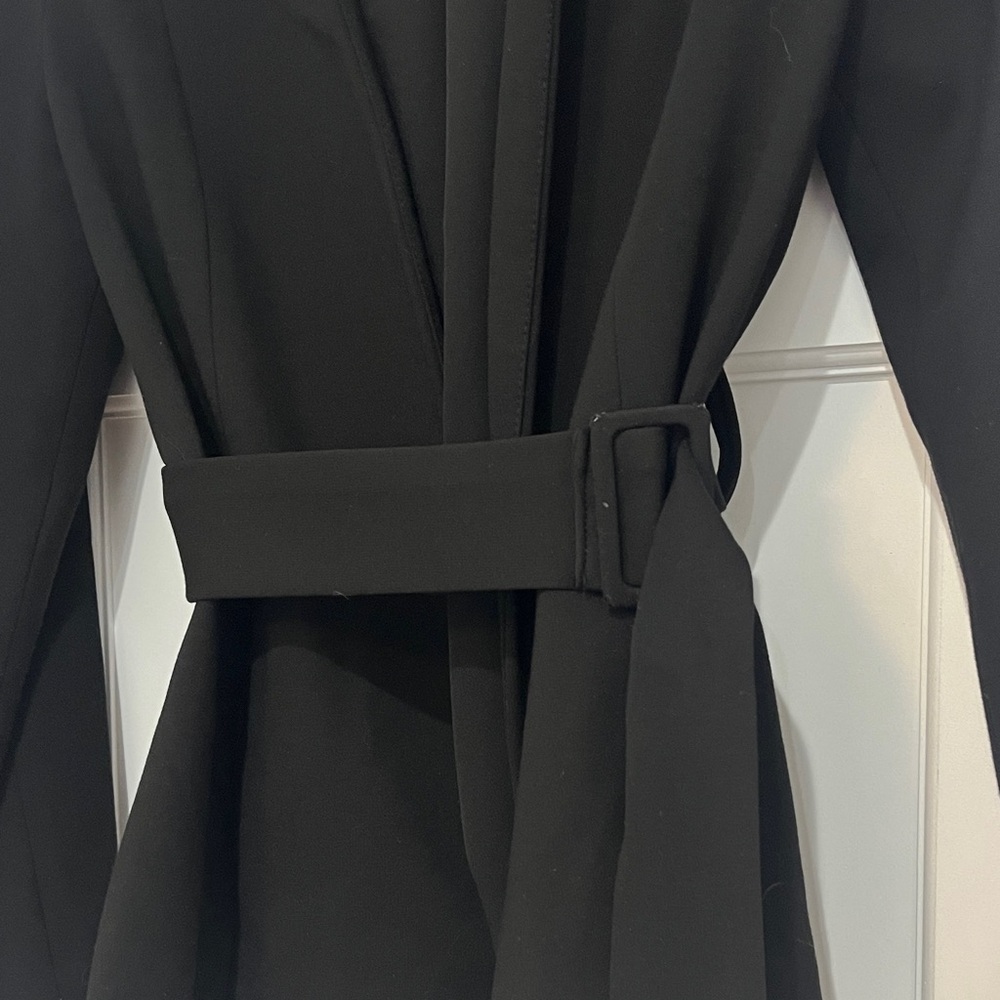 Elegant Black Belted Blazer by krisa - Picture 4 of 4
